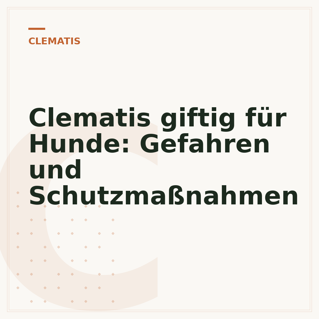 Clematis giftig für Hunde: Gefahren und Schutzmaßnahmen