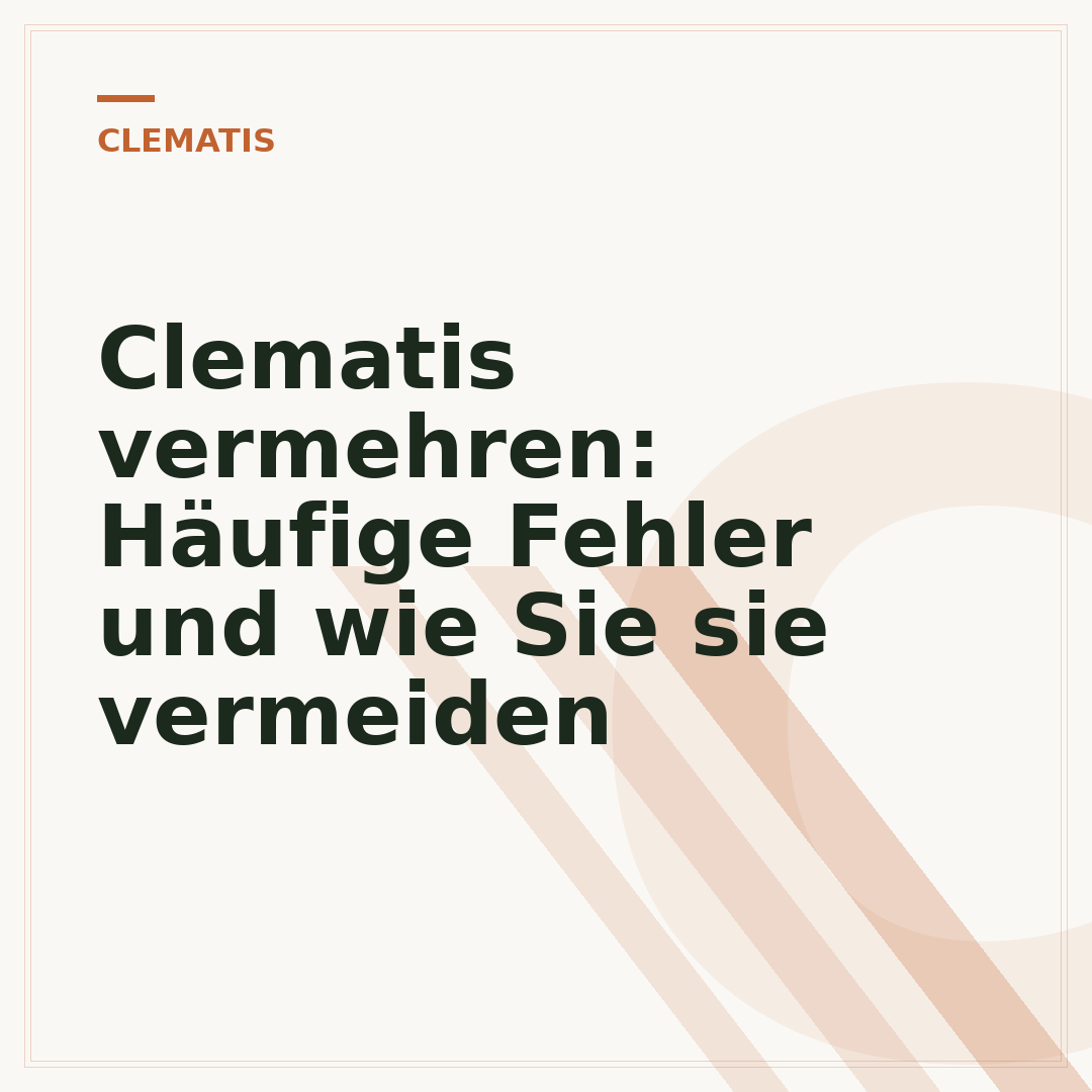 Clematis vermehren: Häufige Fehler und wie Sie sie vermeiden