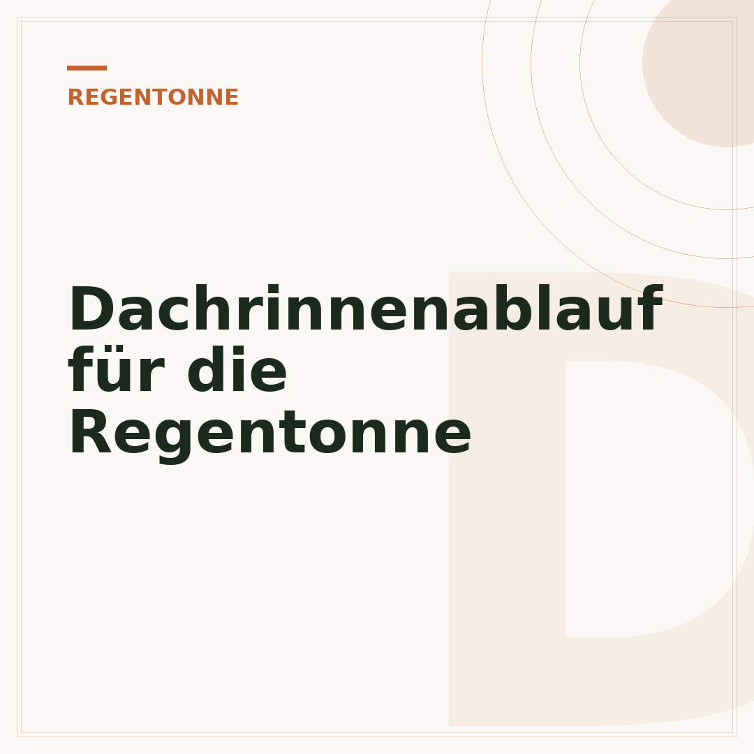Dachrinnenablauf für die Regentonne