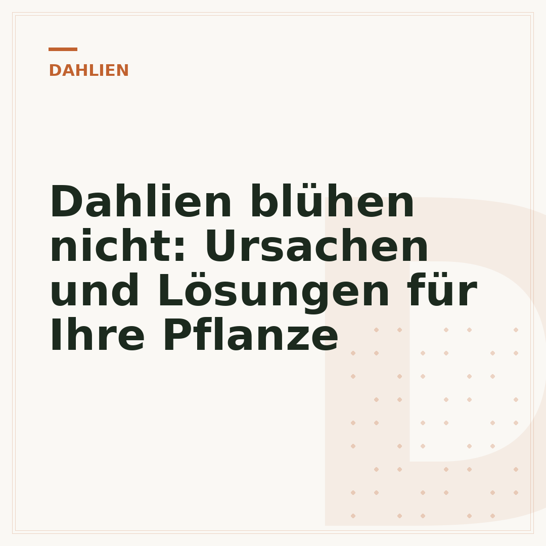 Dahlien blühen nicht: Ursachen und Lösungen für Ihre Pflanze