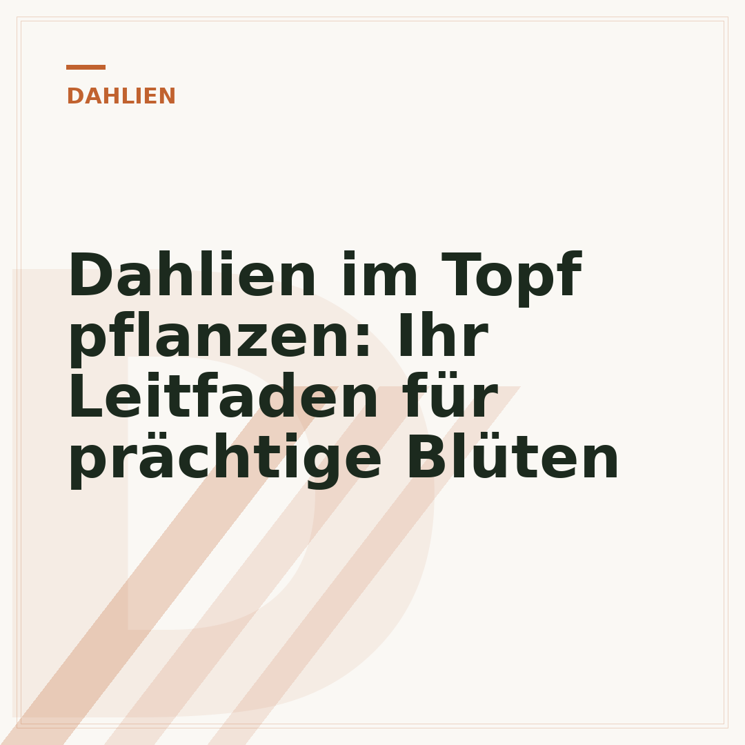 Dahlien im Topf pflanzen: Ihr Leitfaden für prächtige Blüten
