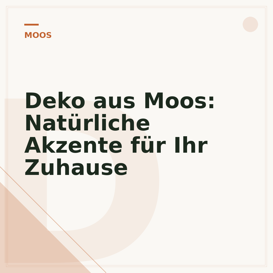 Deko aus Moos: Natürliche Akzente für Ihr Zuhause