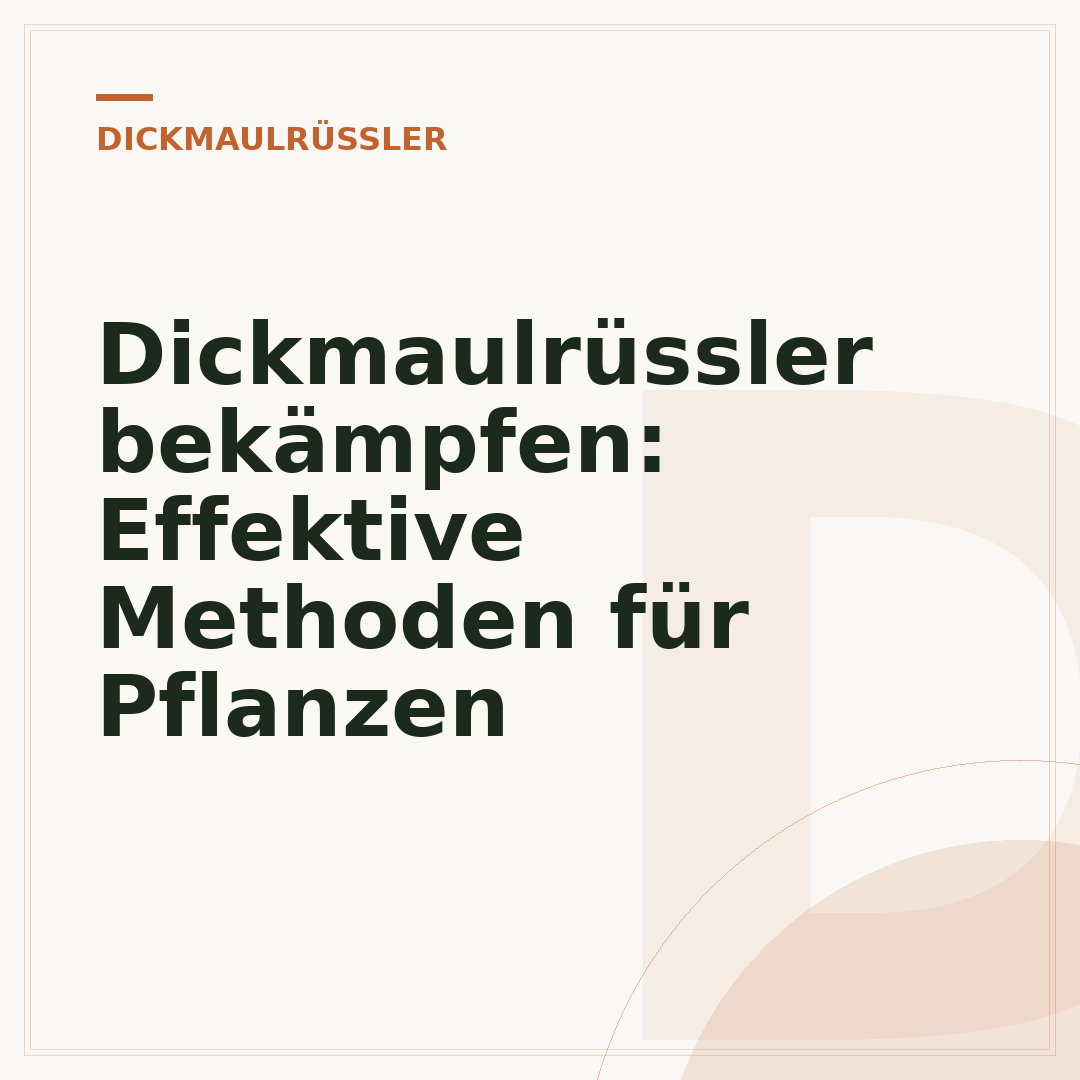 Dickmaulrüssler bekämpfen: Effektive Methoden für Pflanzen