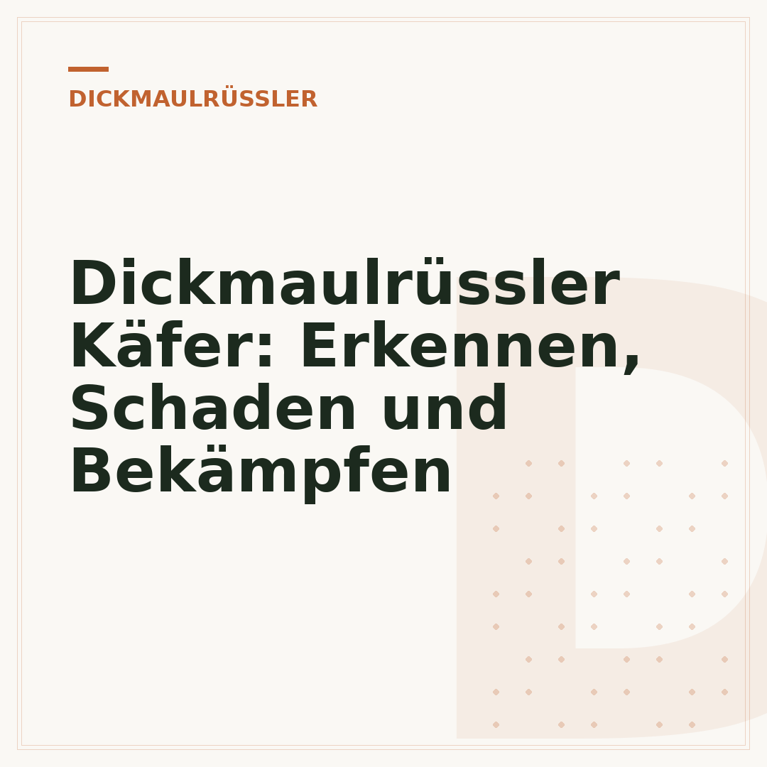Dickmaulrüssler Käfer: Erkennen, Schaden und Bekämpfen