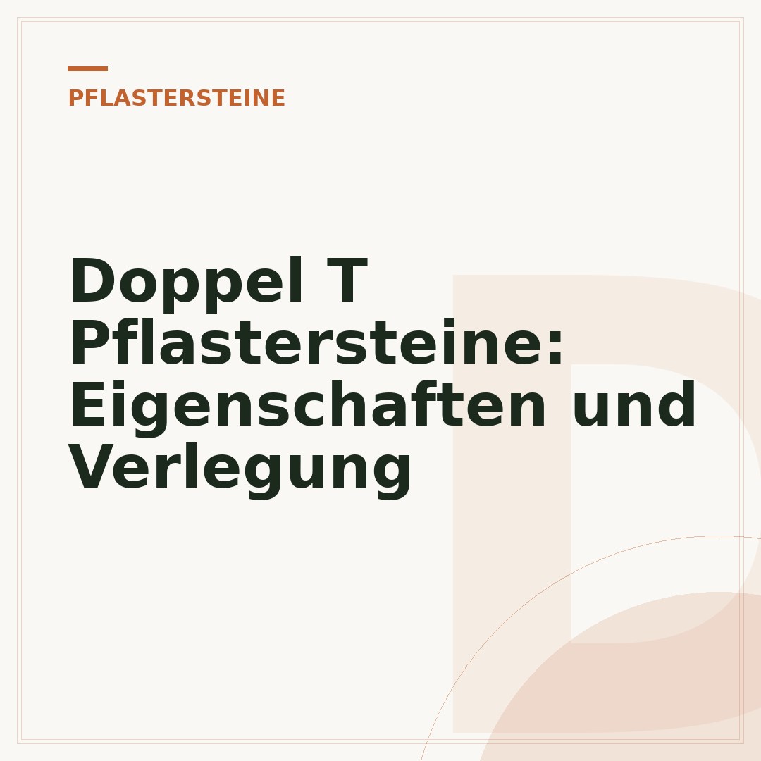 Doppel T Pflastersteine: Eigenschaften und Verlegung