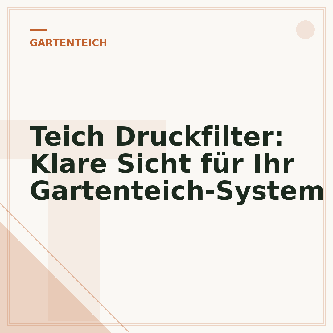 Teich Druckfilter: Klare Sicht für Ihr Gartenteich-System