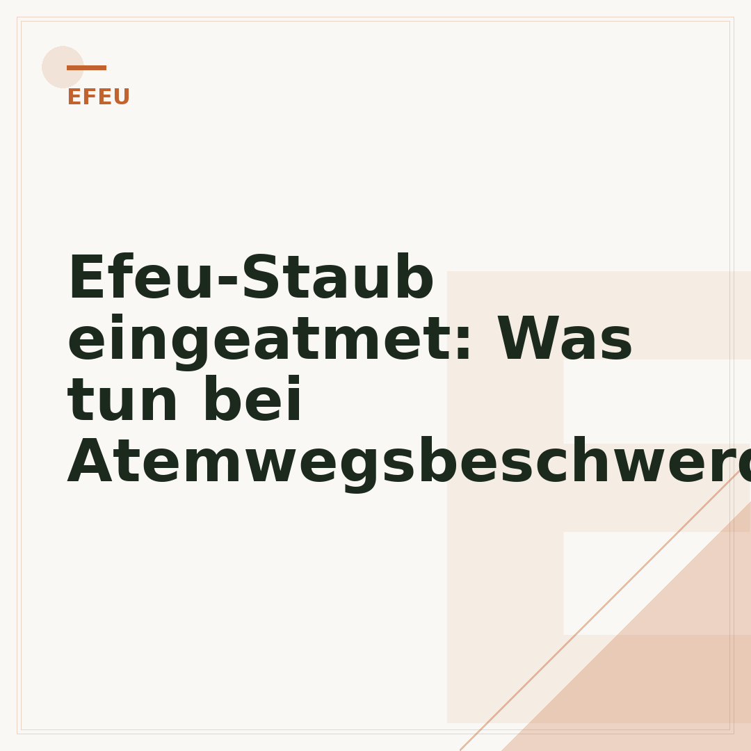 Efeu-Staub eingeatmet: Was tun bei Atemwegsbeschwerden?