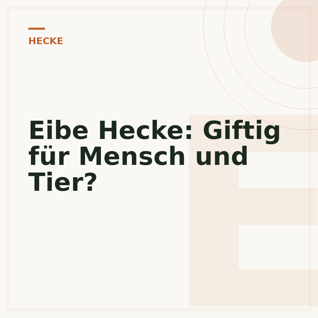 Eibe Hecke: Giftig für Mensch und Tier?
