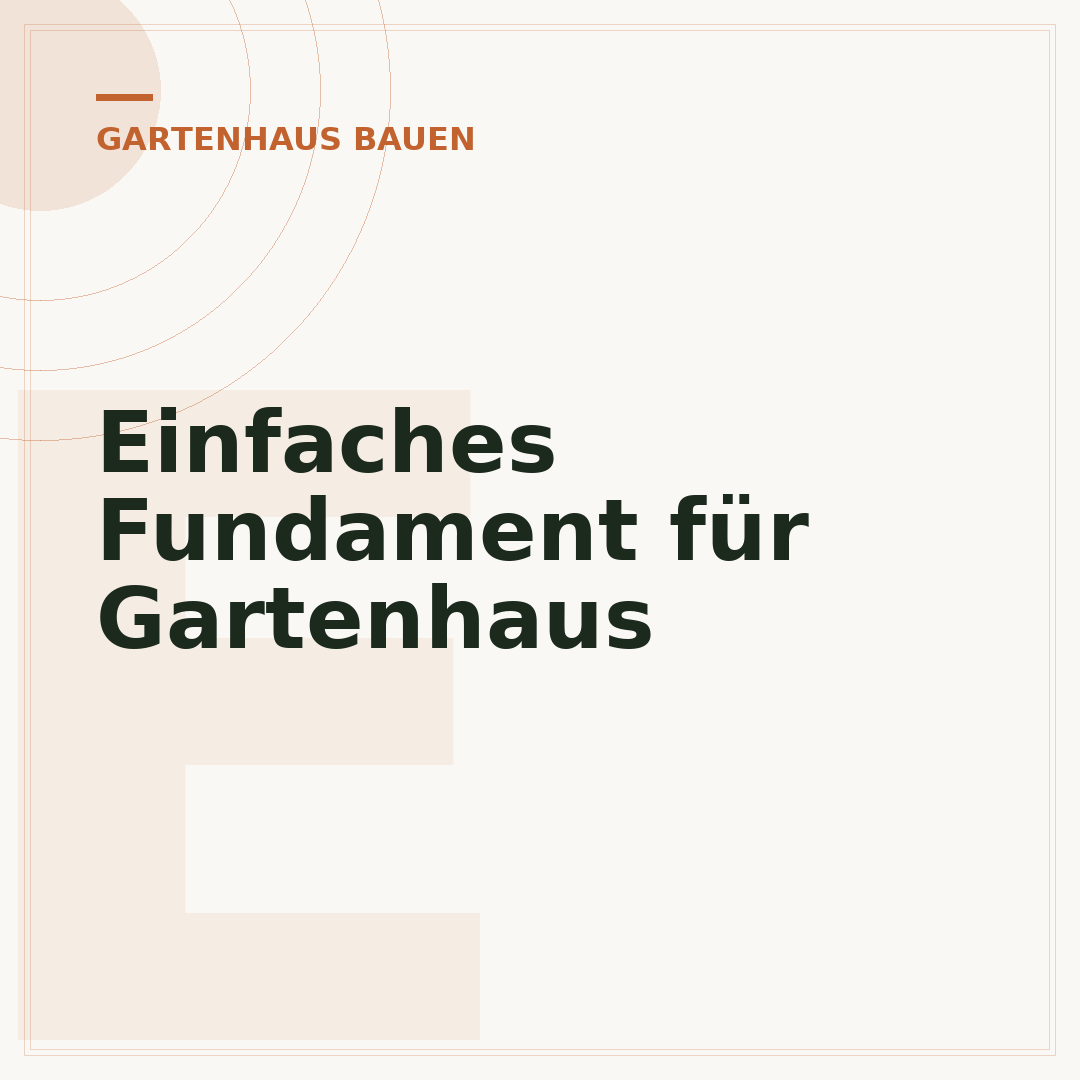 Einfaches Fundament für Gartenhaus