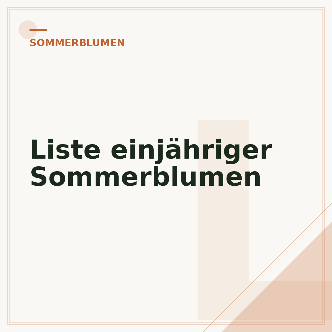 Liste einjähriger Sommerblumen