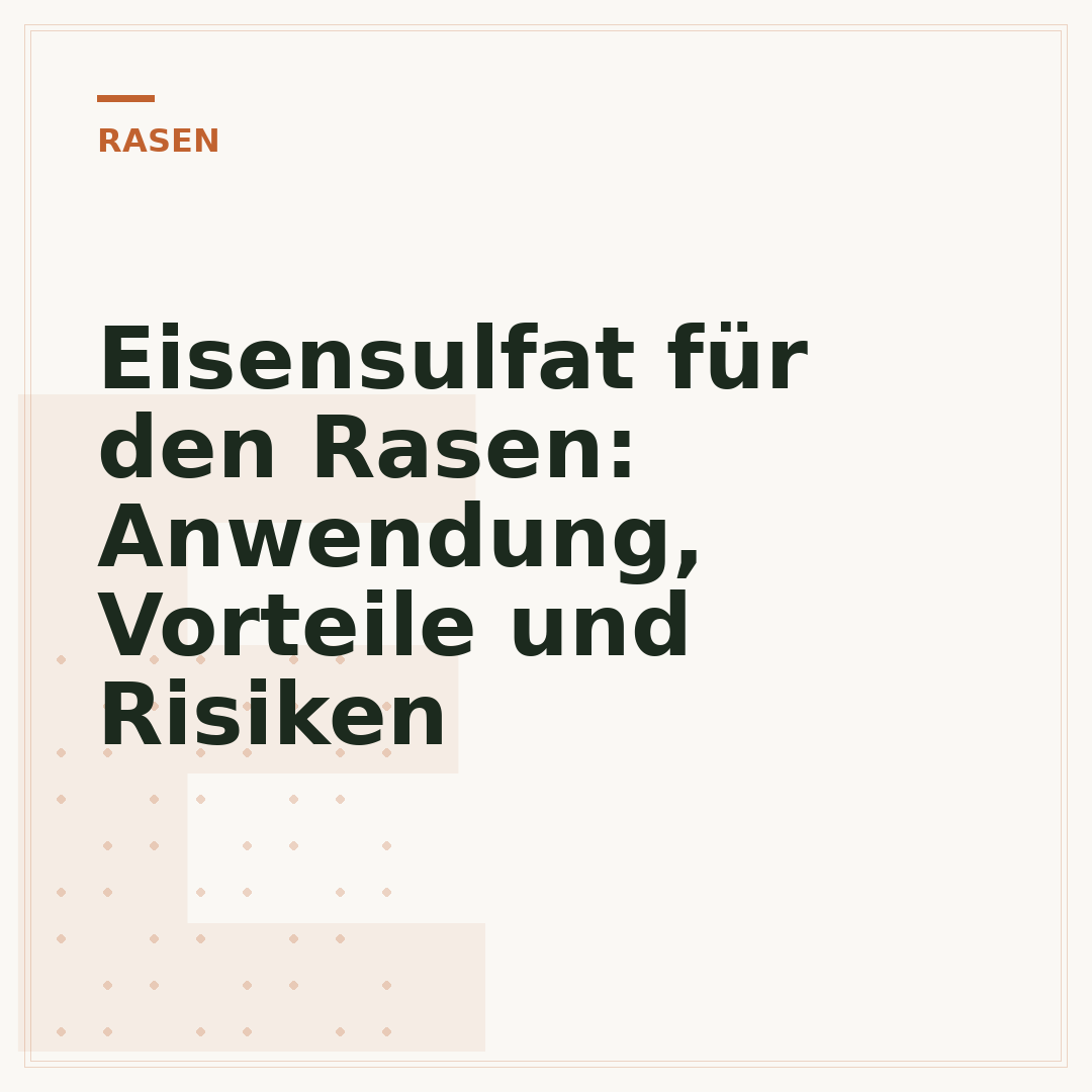 Eisensulfat für den Rasen: Anwendung, Vorteile und Risiken