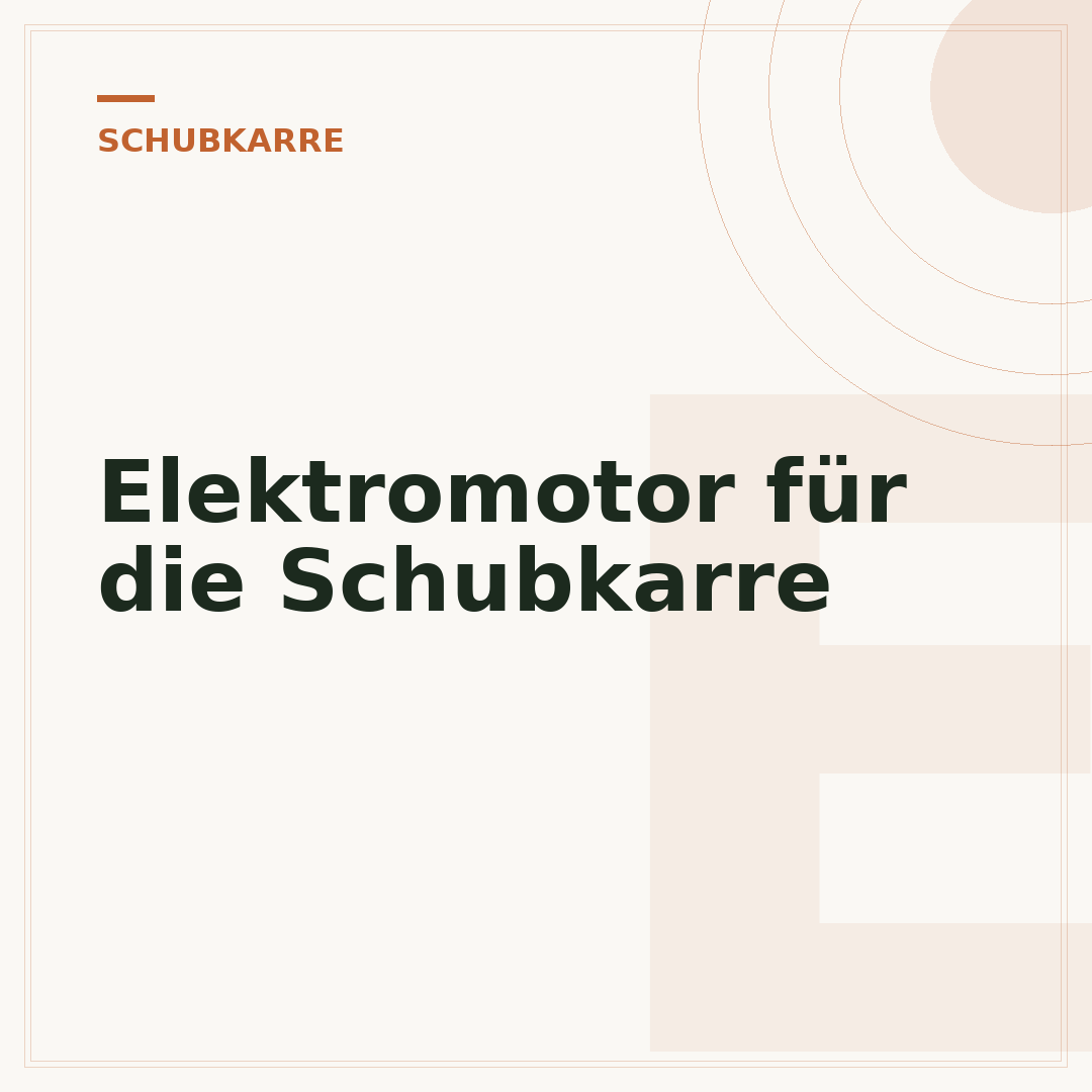 Elektromotor für die Schubkarre