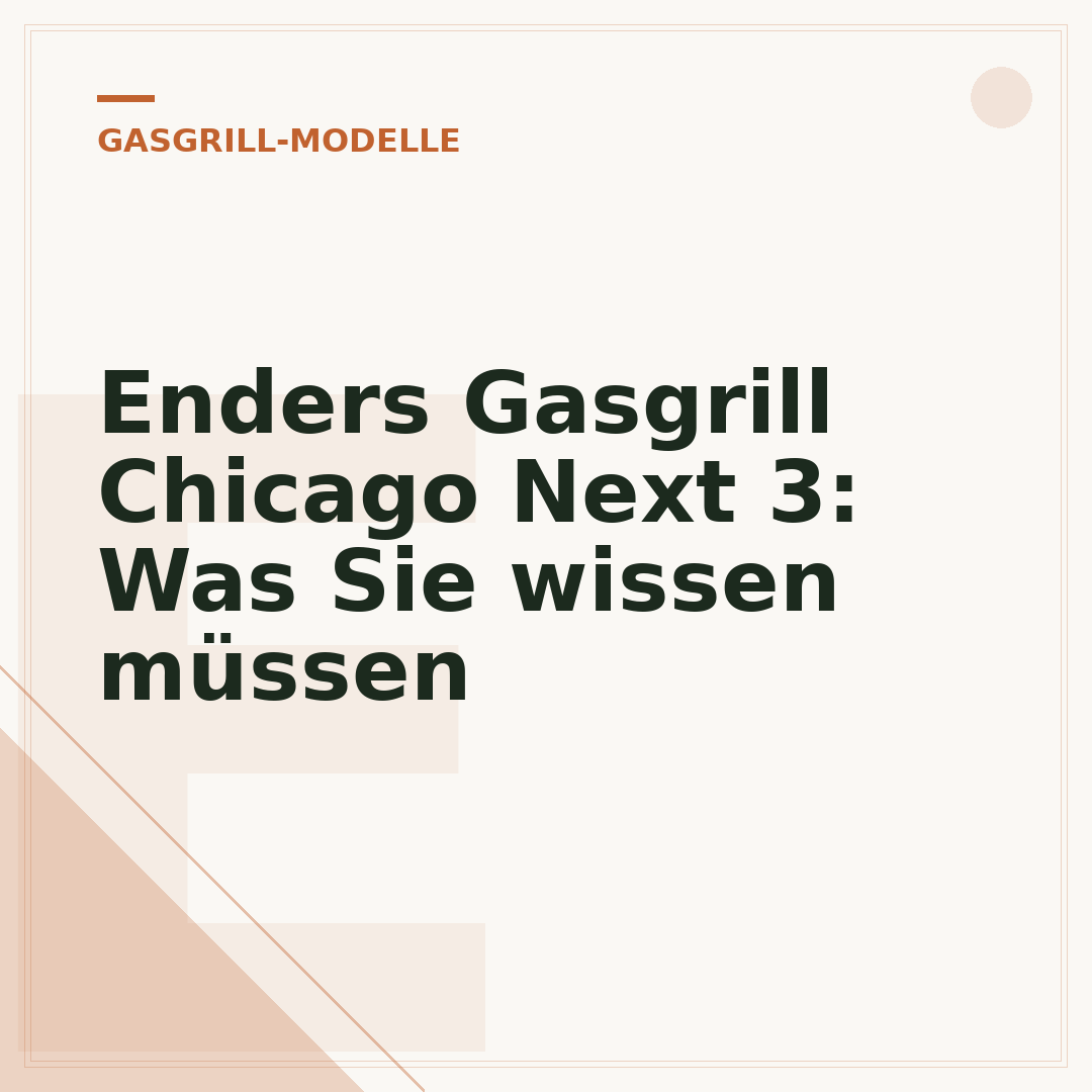 Enders Gasgrill Chicago Next 3: Was Sie wissen müssen