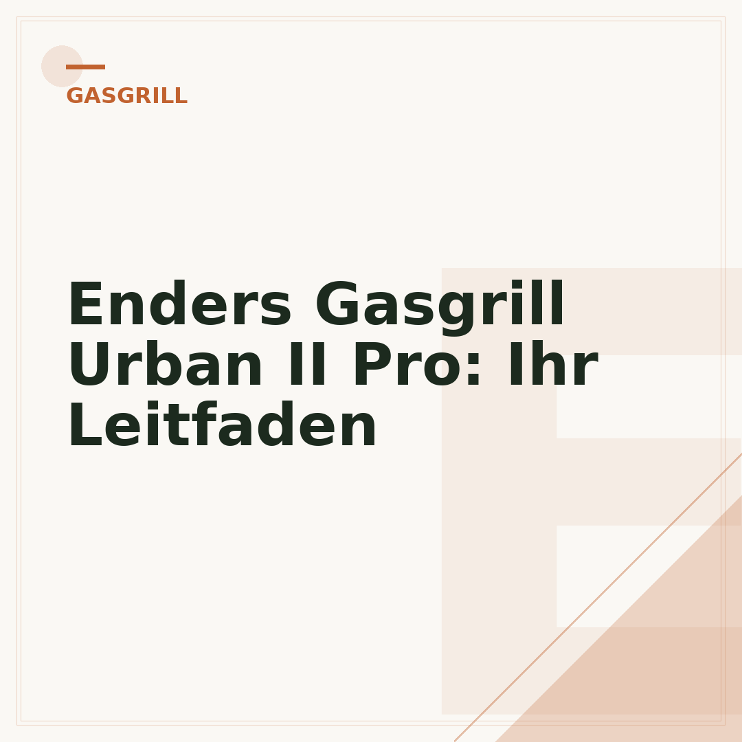 Enders Gasgrill Urban II Pro: Ihr Leitfaden