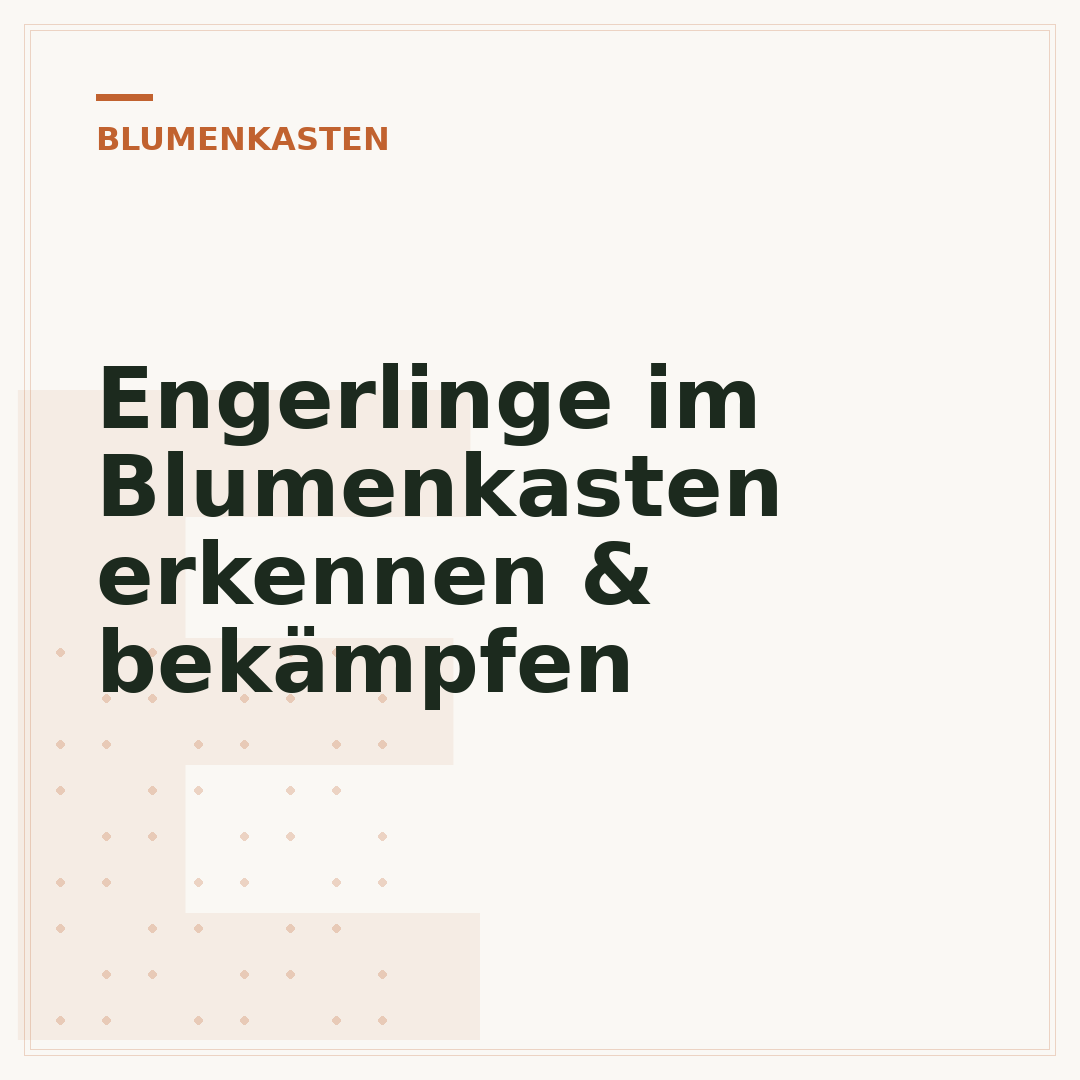 Engerlinge im Blumenkasten erkennen & bekämpfen