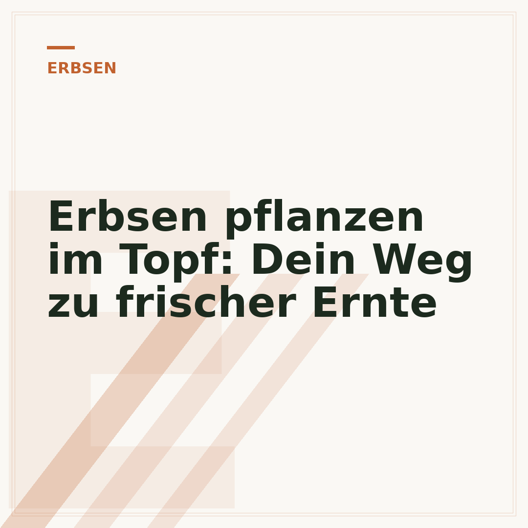 Erbsen pflanzen im Topf: Dein Weg zu frischer Ernte