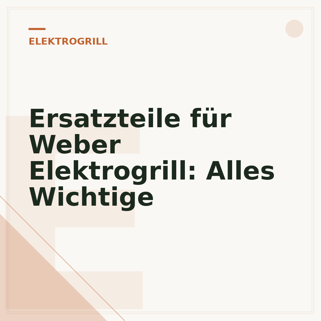 Ersatzteile für Weber Elektrogrill: Alles Wichtige