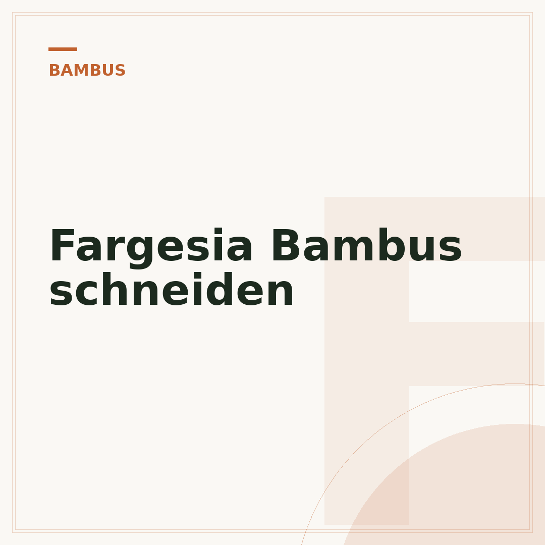Fargesia Bambus schneiden