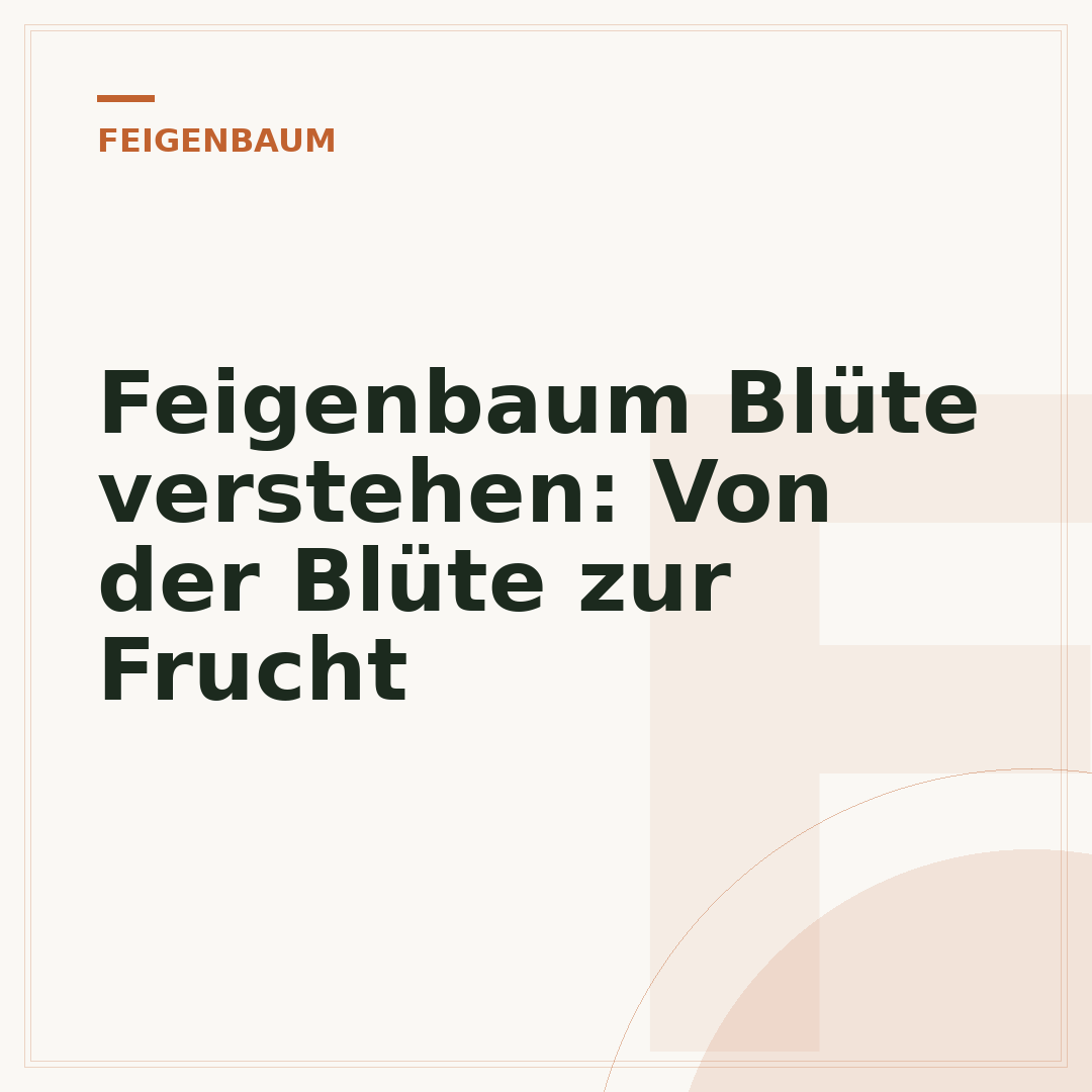 Feigenbaum Blüte verstehen: Von der Blüte zur Frucht