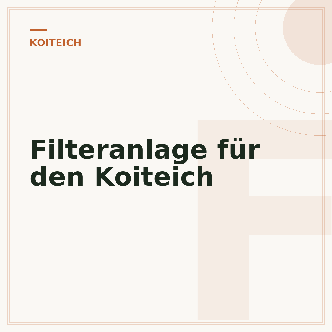 Filteranlage für den Koiteich