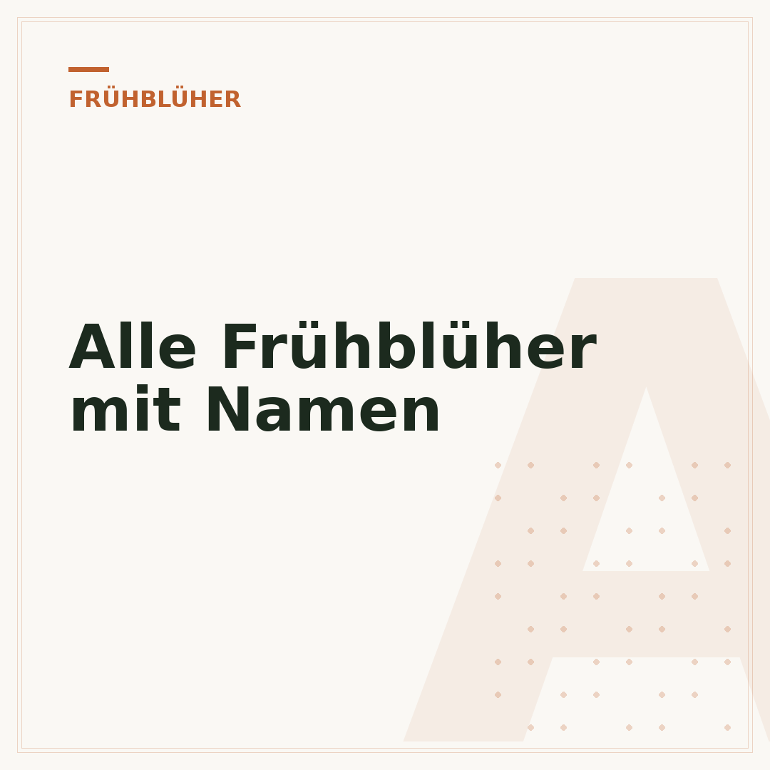 Alle Frühblüher mit Namen
