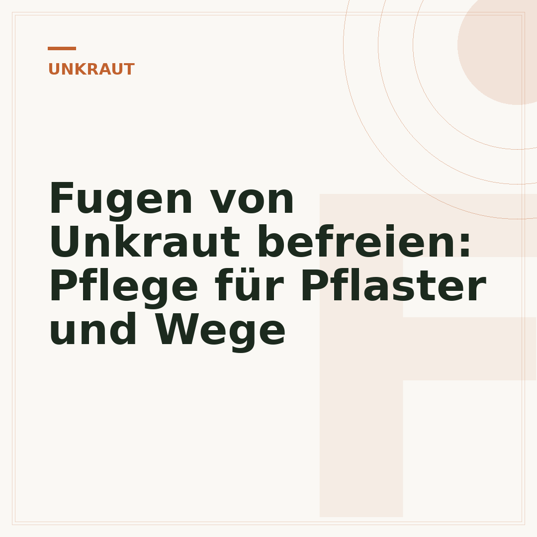 Fugen von Unkraut befreien: Pflege für Pflaster und Wege