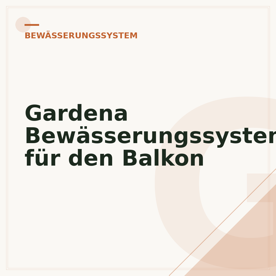 Gardena Bewässerungssystem für den Balkon