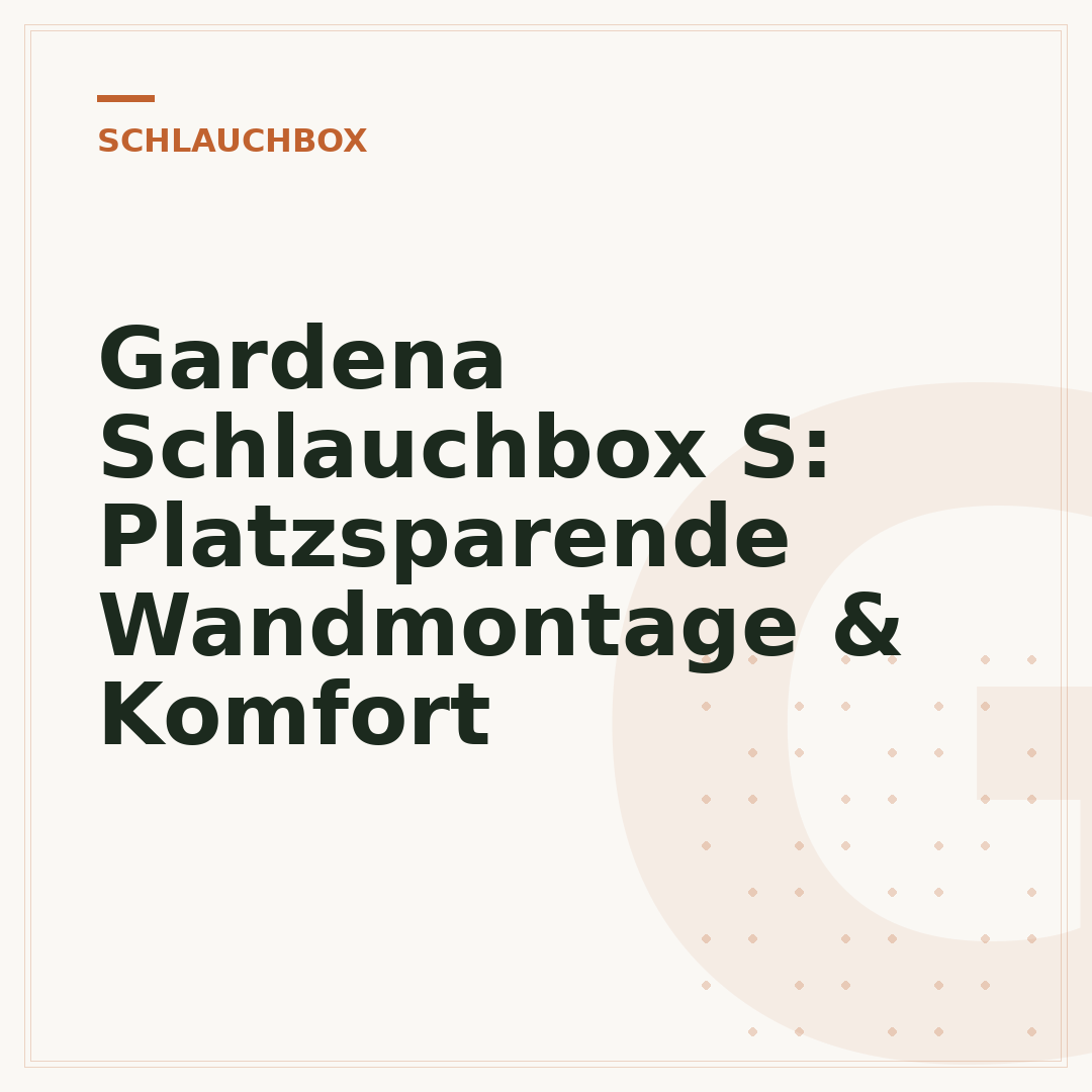 Gardena Schlauchbox S: Platzsparende Wandmontage & Komfort