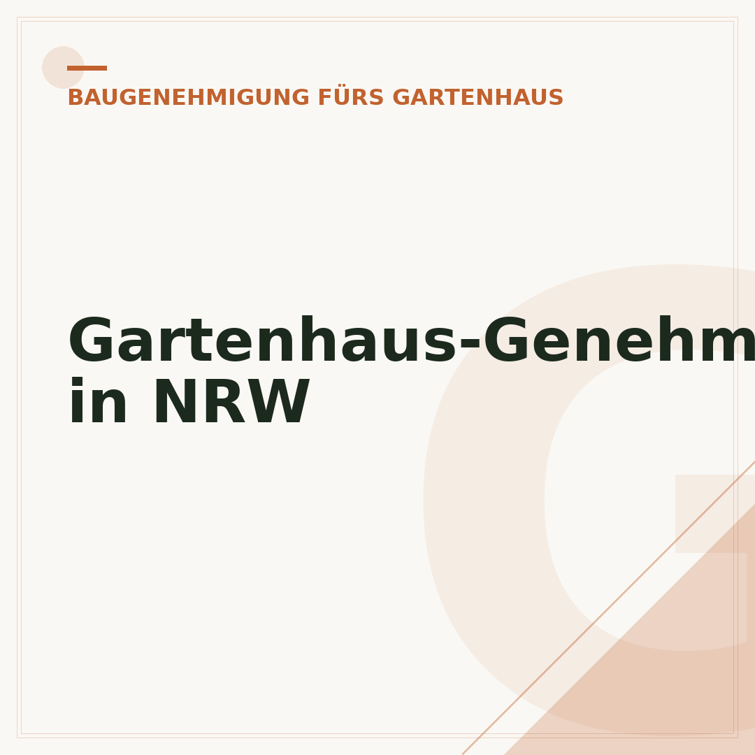 Gartenhaus-Genehmigung in NRW