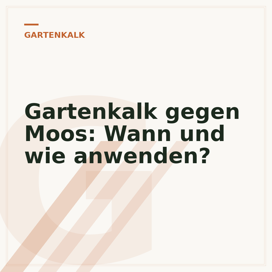 Gartenkalk gegen Moos: Wann und wie anwenden?