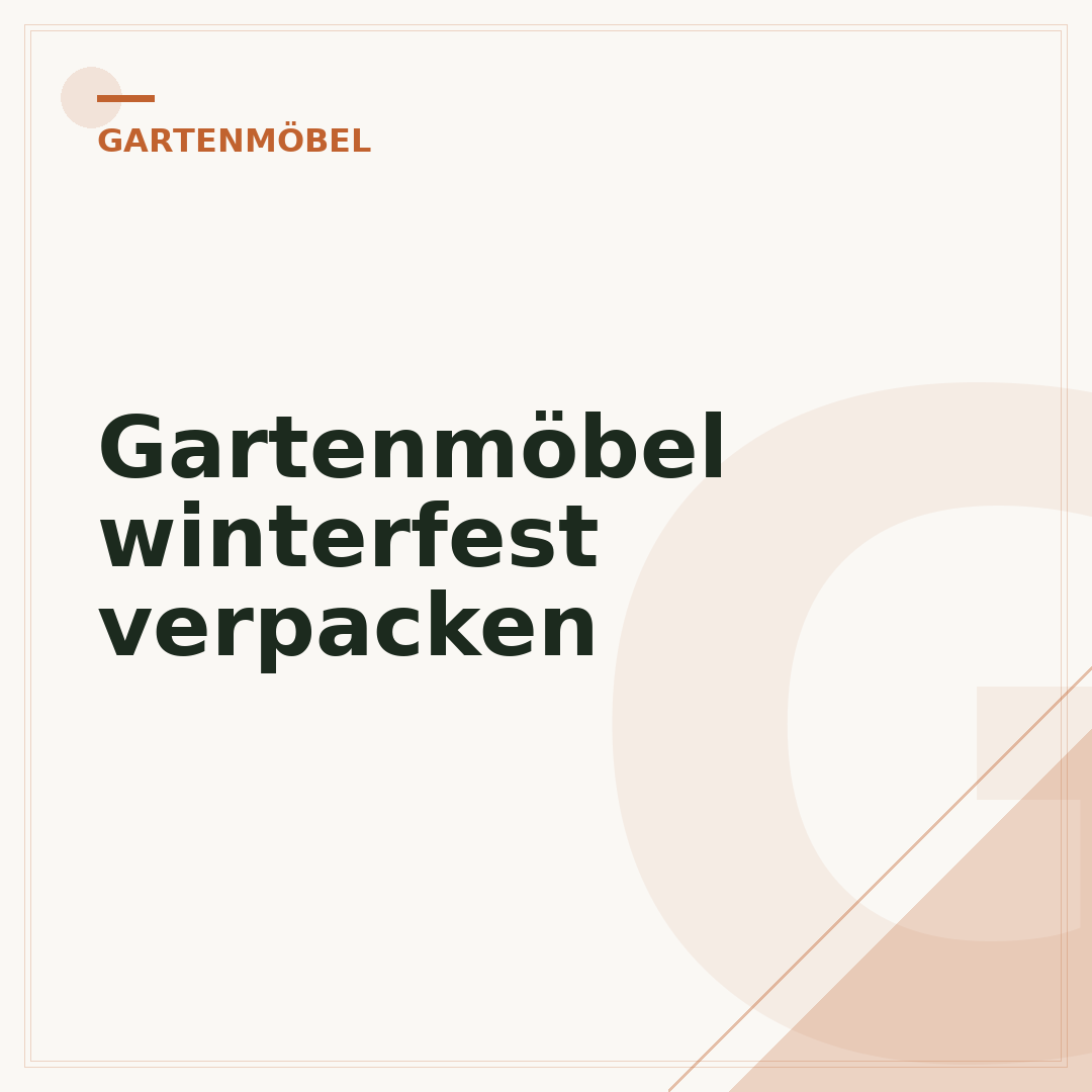 Gartenmöbel winterfest verpacken