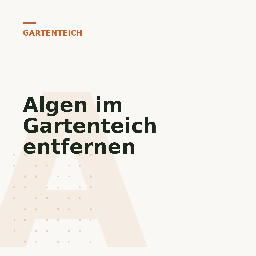 Algen im Gartenteich entfernen