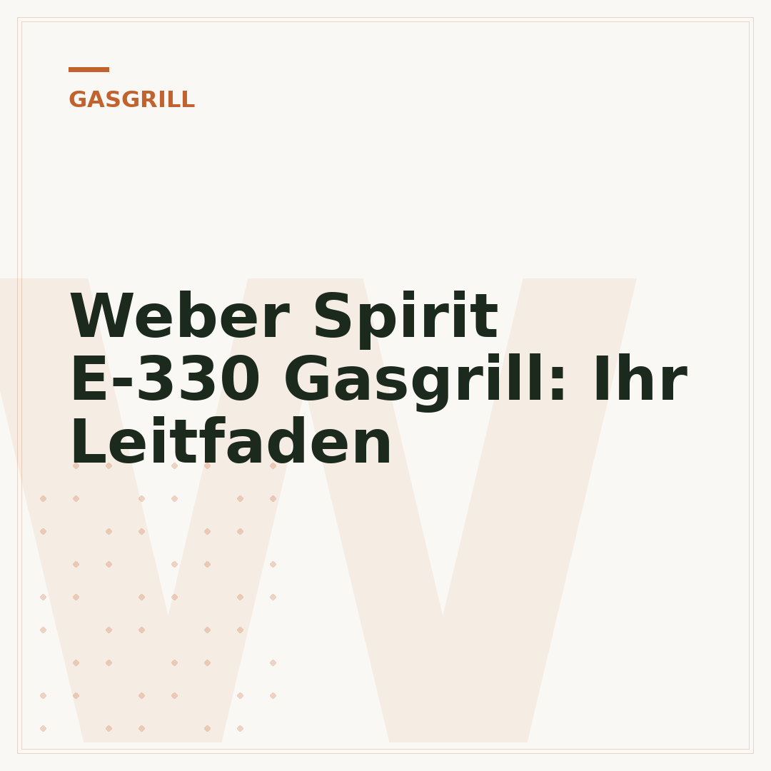 Weber Spirit E-330 Gasgrill: Ihr Leitfaden