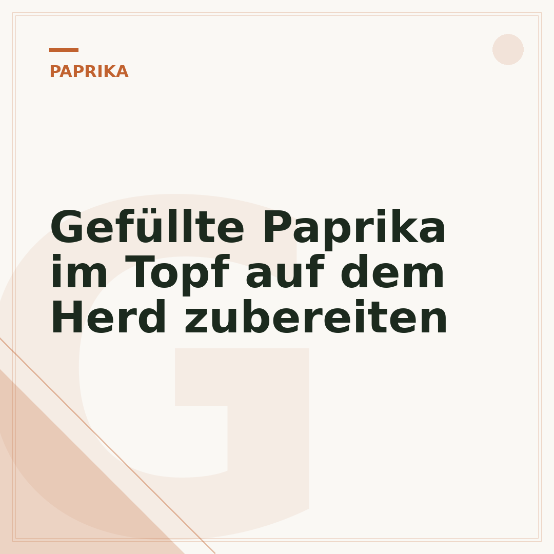 Gefüllte Paprika im Topf auf dem Herd zubereiten