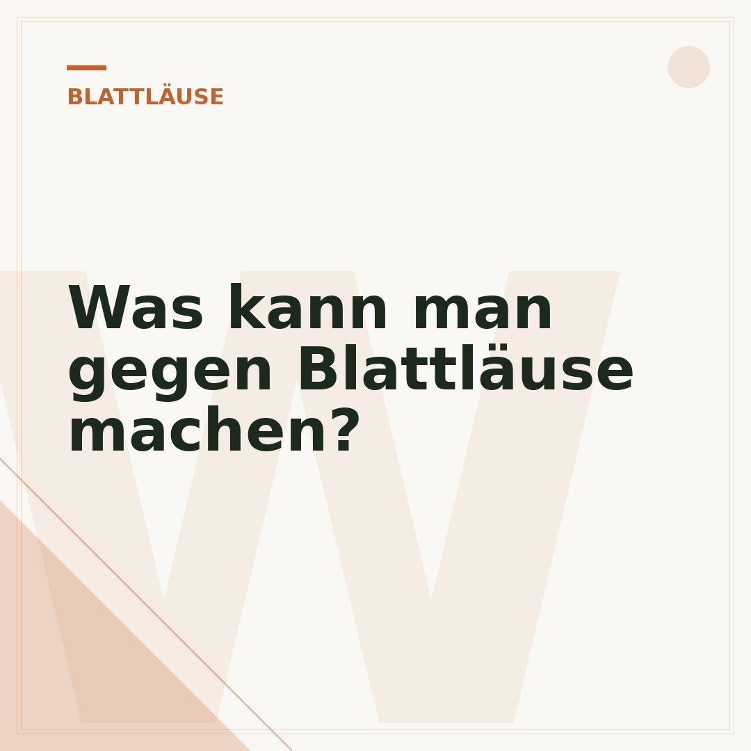 Was kann man gegen Blattläuse machen?