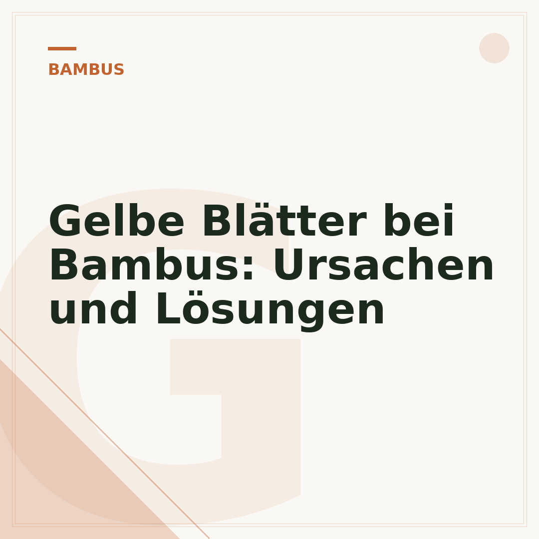 Gelbe Blätter bei Bambus: Ursachen und Lösungen