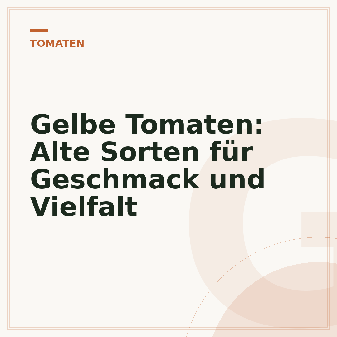 Gelbe Tomaten: Alte Sorten für Geschmack und Vielfalt
