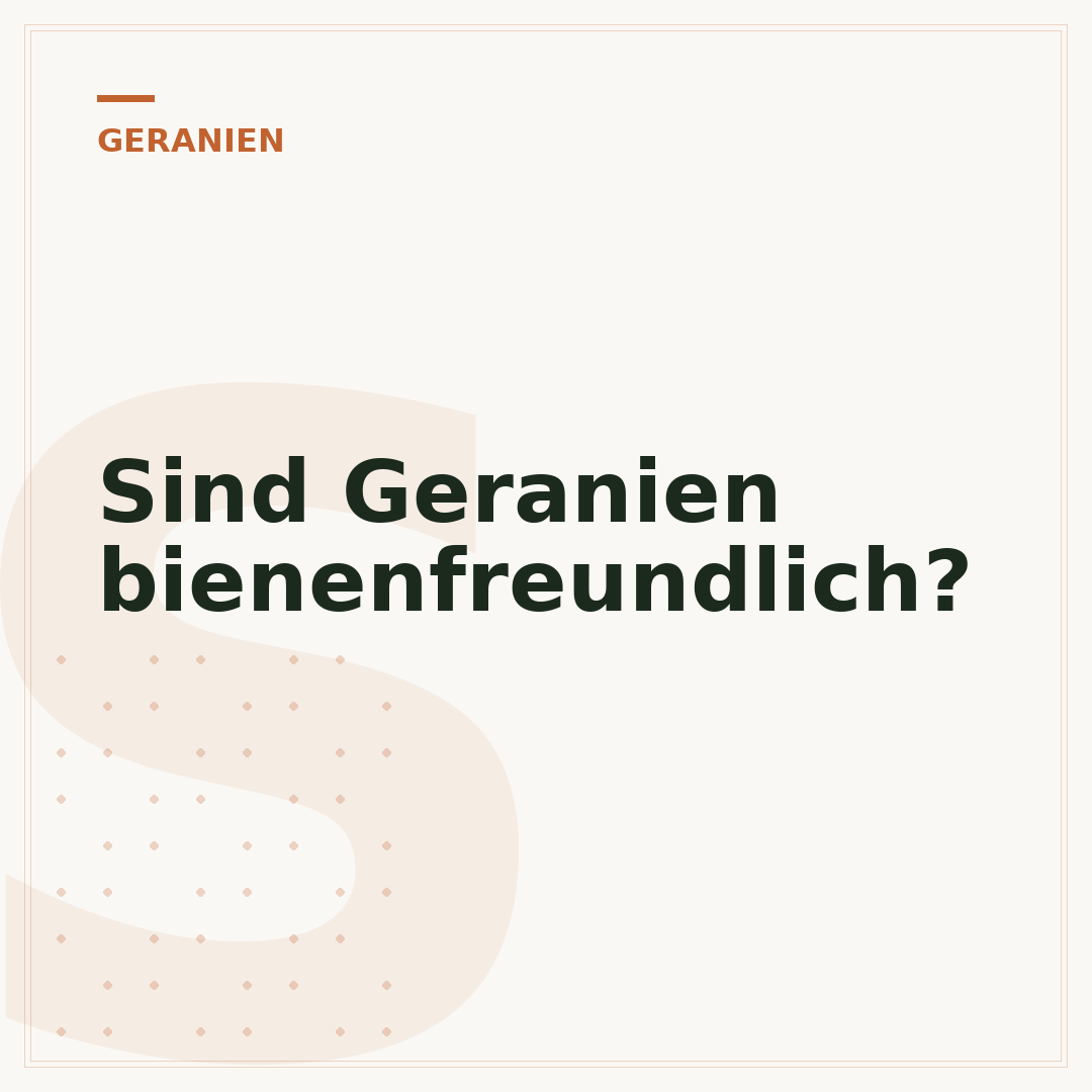 Sind Geranien bienenfreundlich?