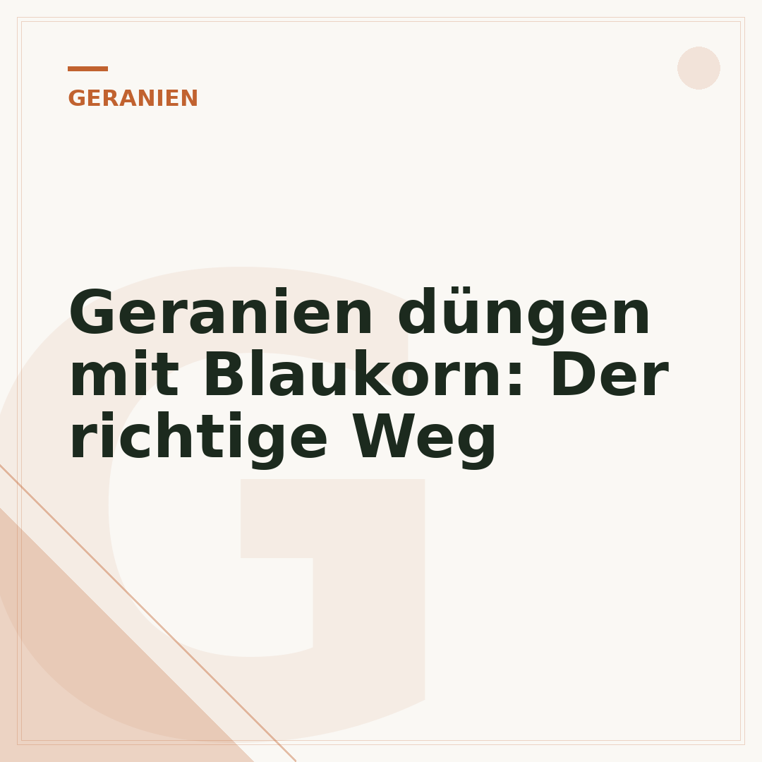 Geranien düngen mit Blaukorn: Der richtige Weg