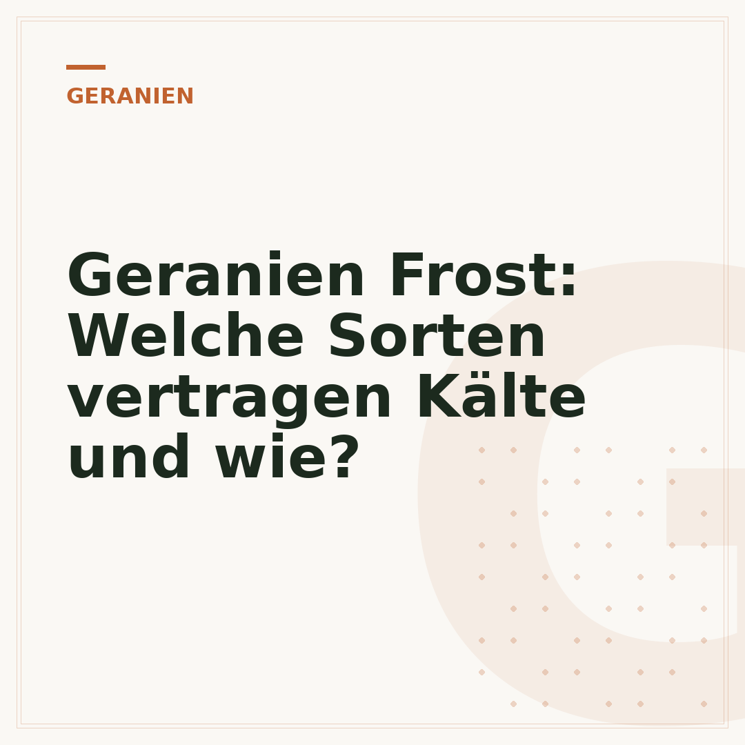 Geranien Frost: Welche Sorten vertragen Kälte und wie?