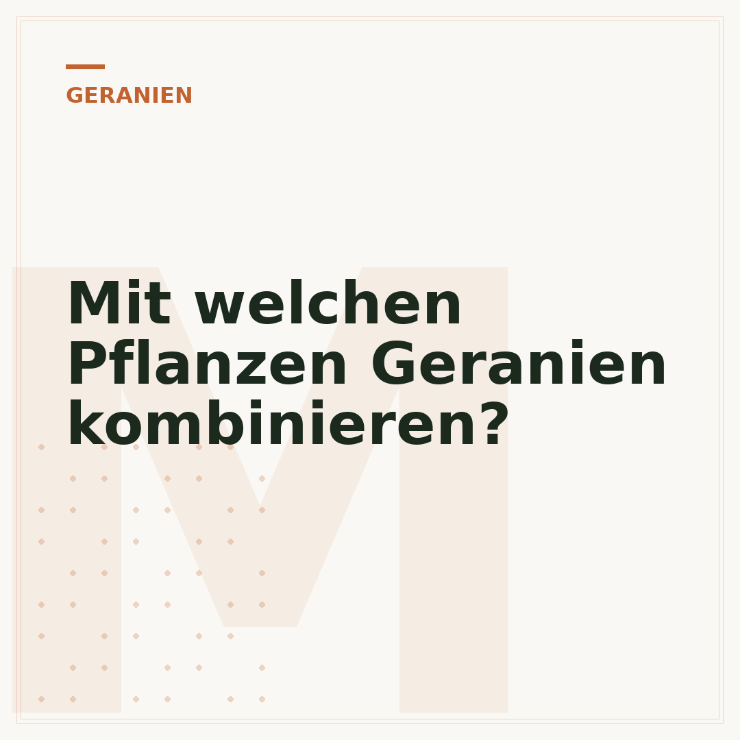 Mit welchen Pflanzen Geranien kombinieren?