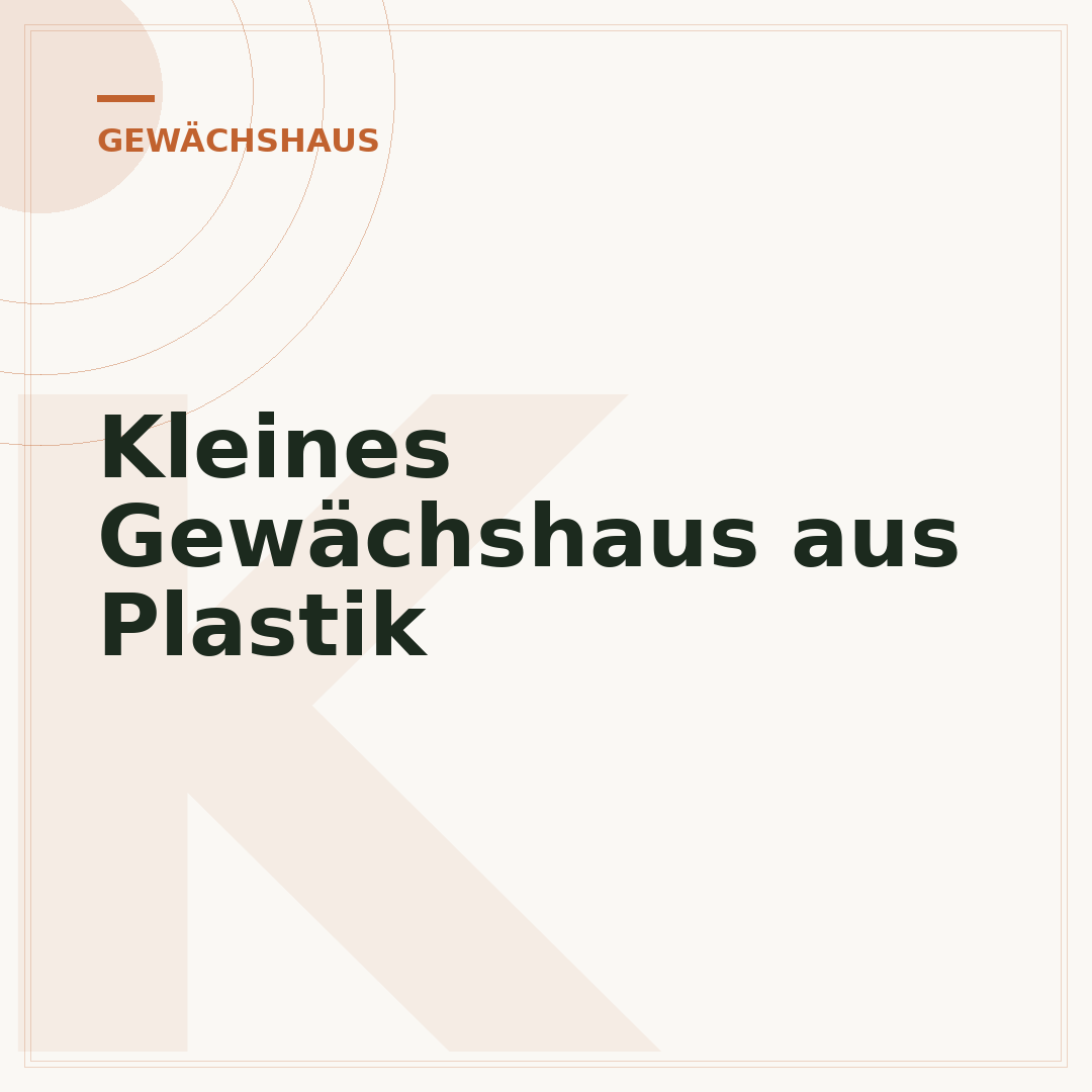 Kleines Gewächshaus aus Plastik