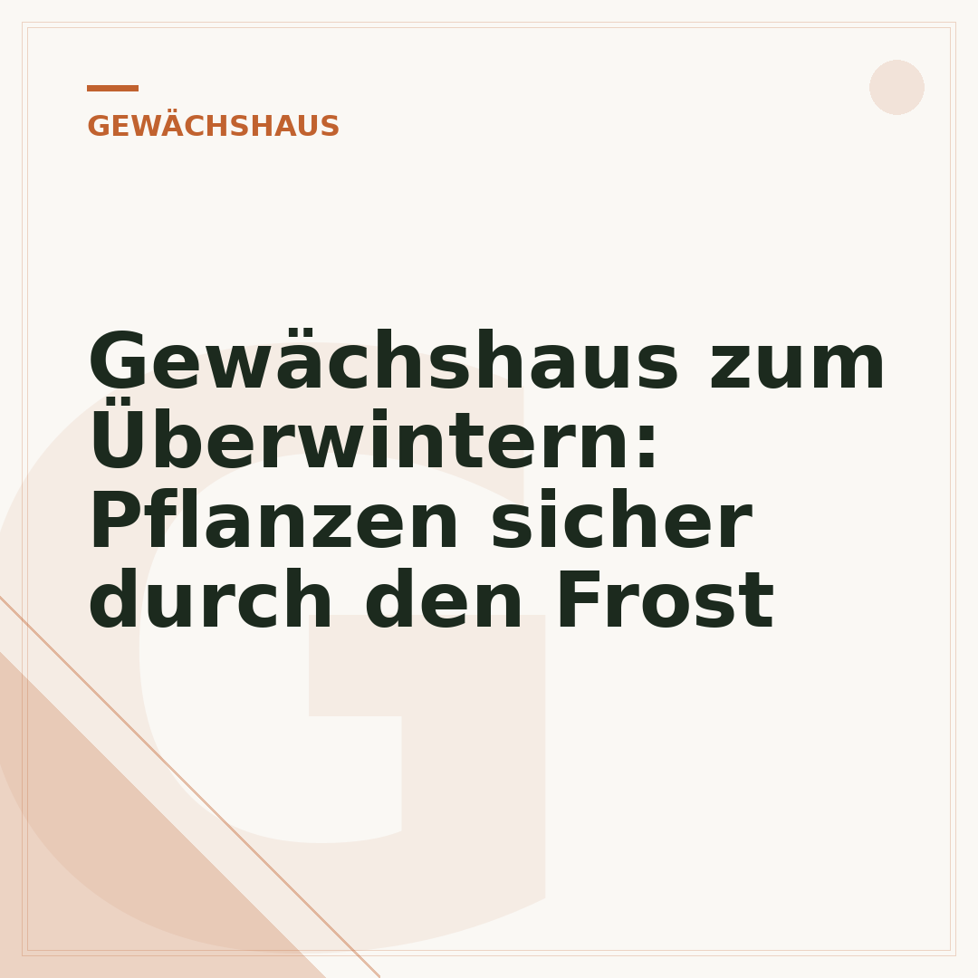 Gewächshaus zum Überwintern: Pflanzen sicher durch den Frost
