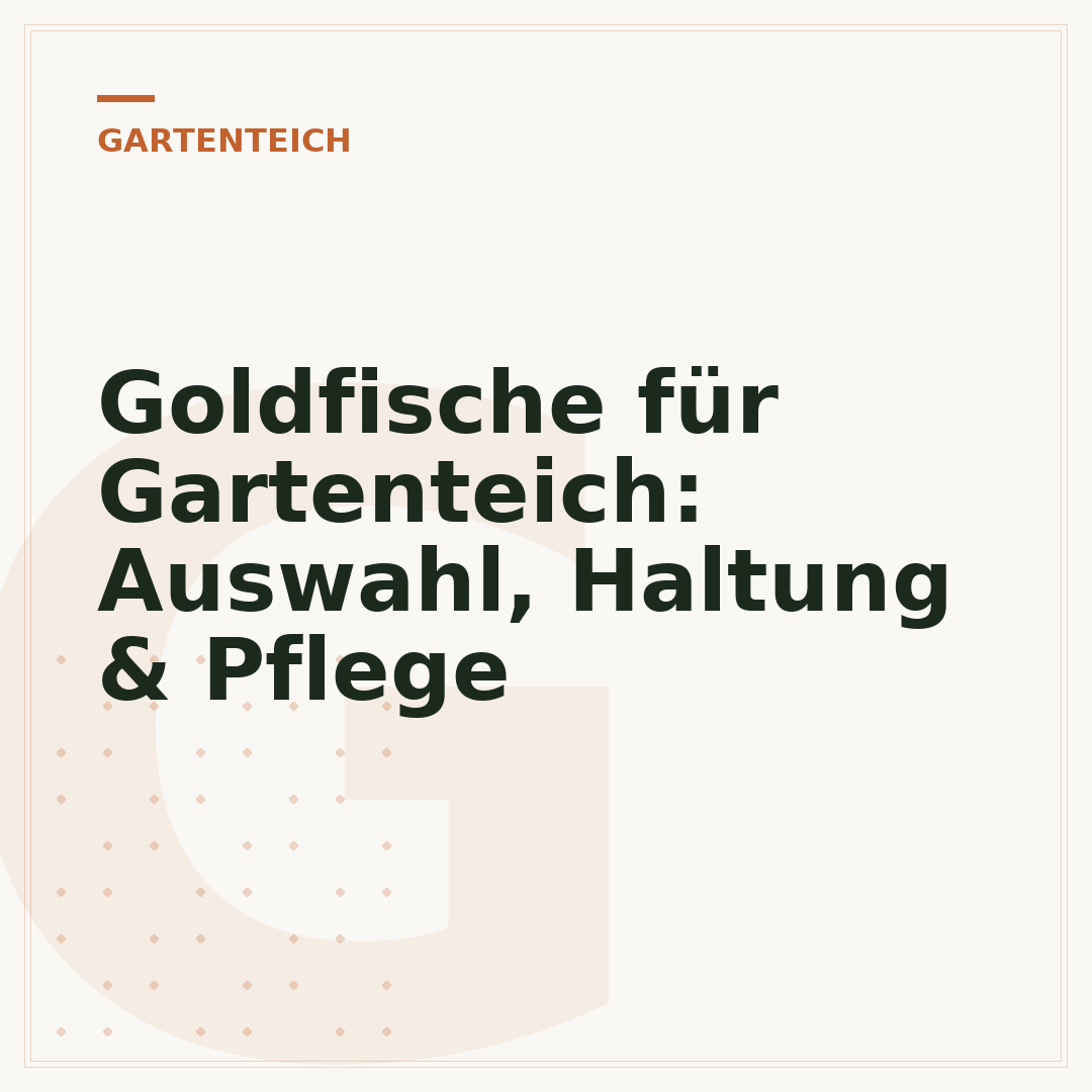Goldfische für Gartenteich: Auswahl, Haltung & Pflege