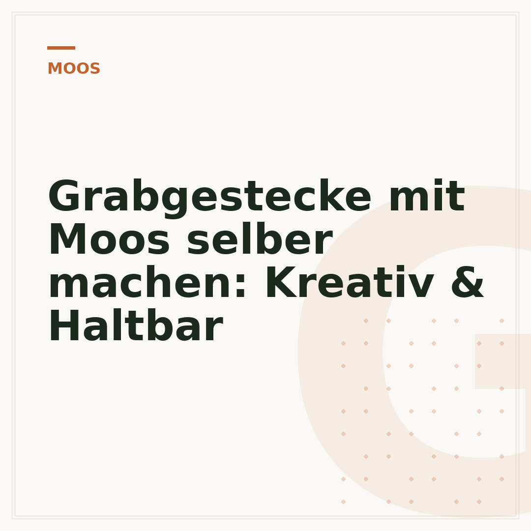 Grabgestecke mit Moos selber machen: Kreativ & Haltbar