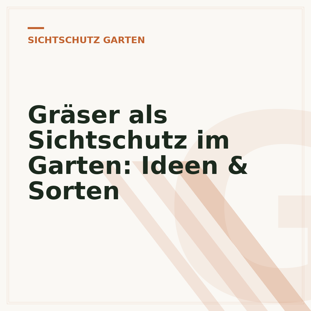Gräser als Sichtschutz im Garten: Ideen & Sorten