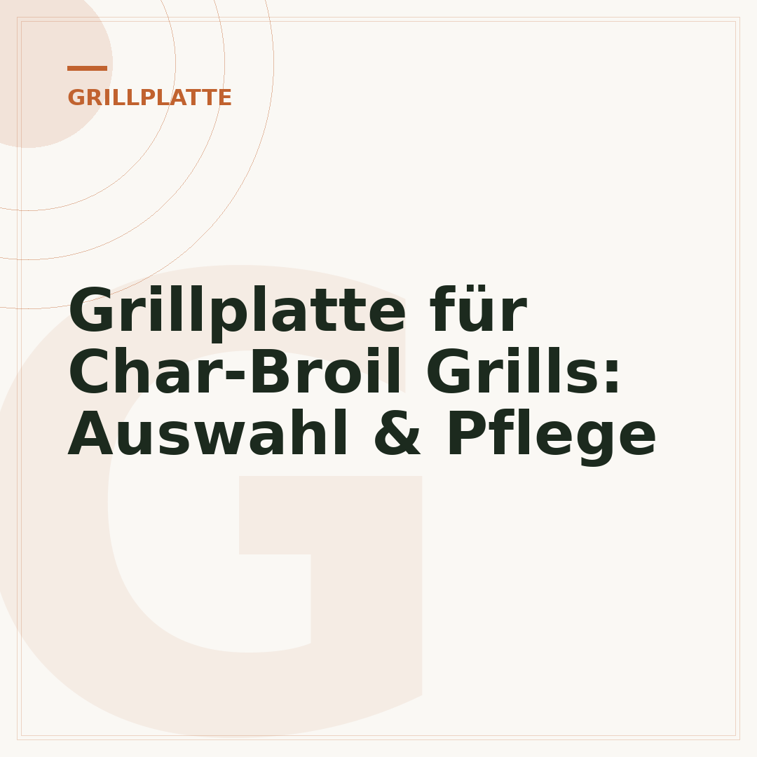 Grillplatte für Char-Broil Grills: Auswahl & Pflege