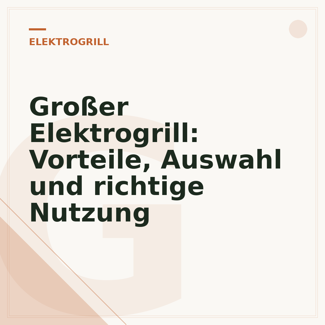 Großer Elektrogrill: Vorteile, Auswahl und richtige Nutzung