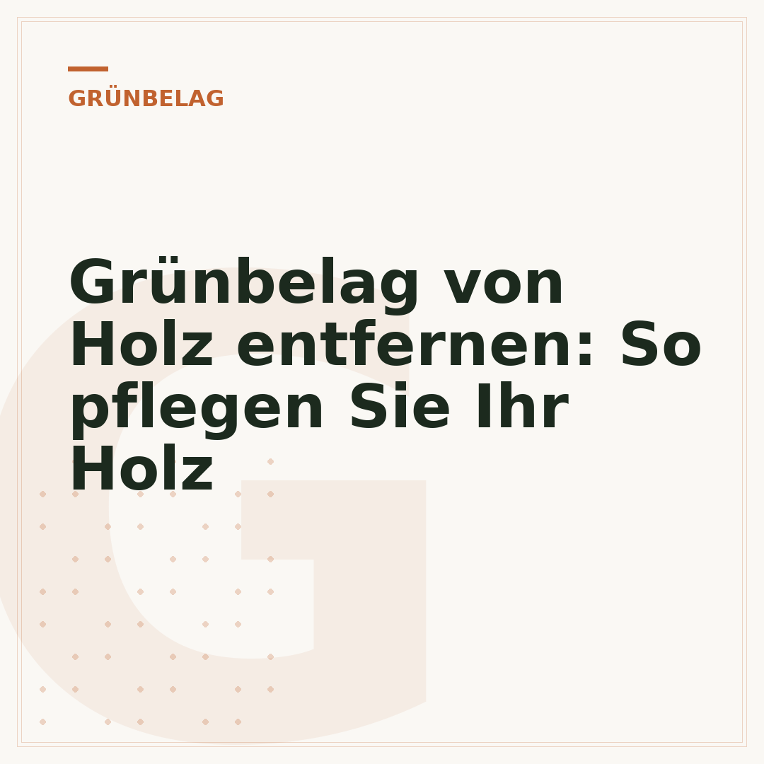 Grünbelag von Holz entfernen: So pflegen Sie Ihr Holz