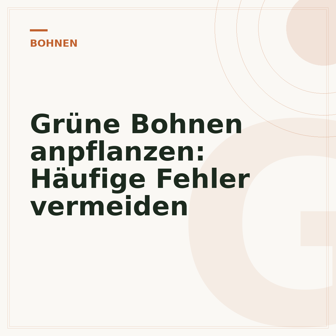 Grüne Bohnen anpflanzen: Häufige Fehler vermeiden